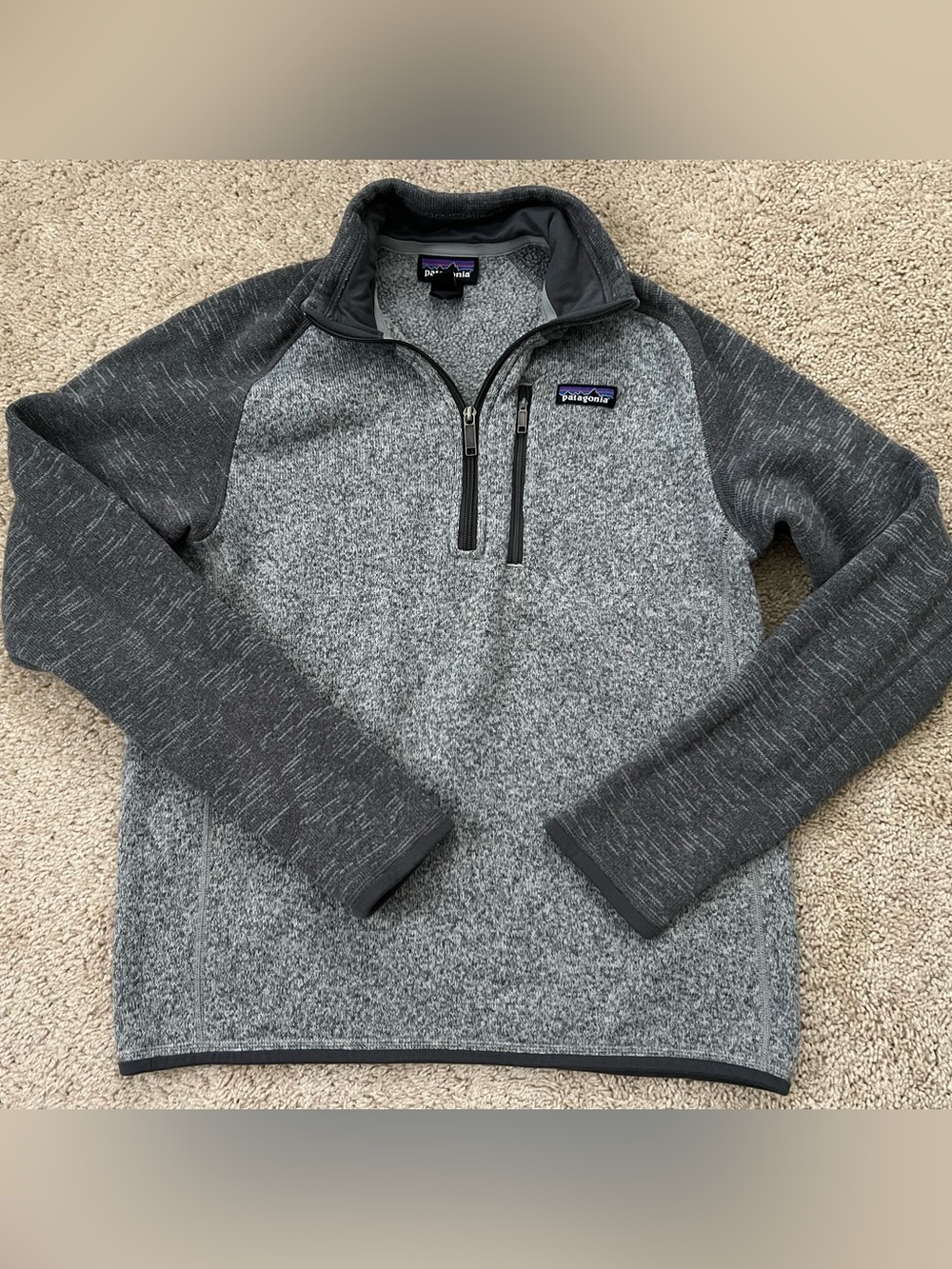 Patagonia Men’s Size Small Better Sweater Two Tone Gray 1/4 Zip Jacket Pullover